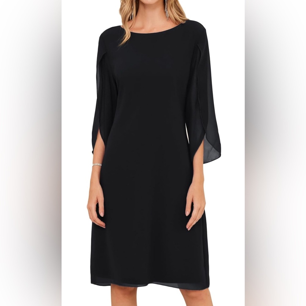 NWT! Size 16, Womens Chiffon Flutter Sleeve Party/Wedding Cocktail Dress
